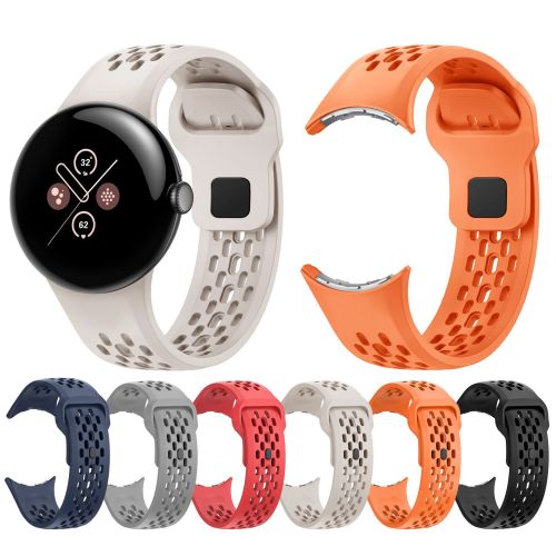 Hole-Style Breathable Mesh Buckle Silicone Strap For Google Pixel Watch 3 Watch Band （GJB-973）