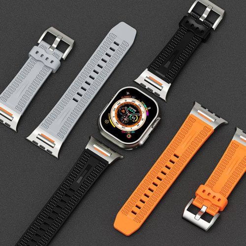 New Liquid Silicone Mecha Sports Watch Strap For Apple Watch Ultra 2 Band 49mm For Iwatch Series 10 9 8 7 41 42 45 46 mm （GJB-1019）