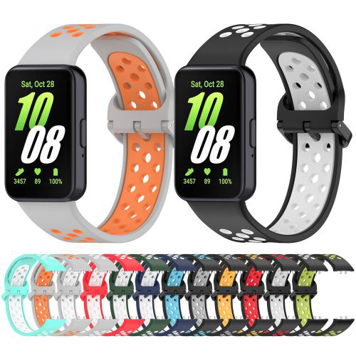 Two-tone Official Sports Breathable Silicone Replacement Strap For Samsung Galaxy Fit 3 Sm-R390 Watch Bands (GJB-1049)