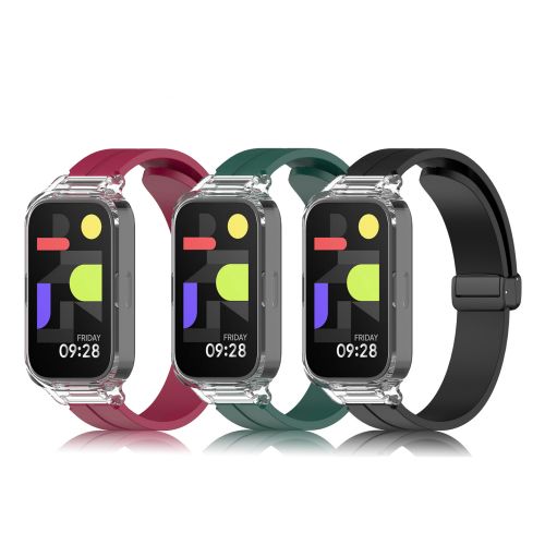 Magnetic Buckle Silicone Watch Strap Protective Case for Redmi Band 3 Shockproof Watch Band （GJB-1058）