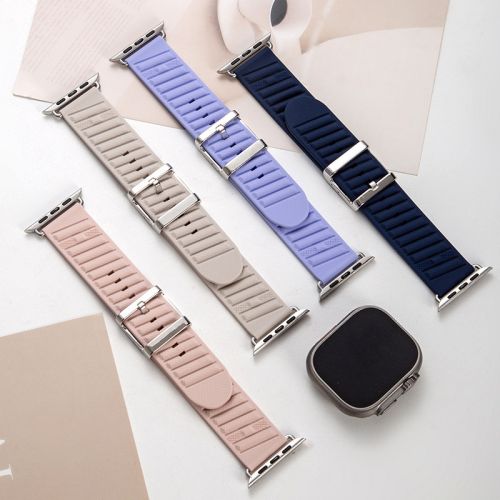 Diagonal Pattern Silicone Sports Watch Strap For Apple Watch Ultra 2 Band 49mm For Iwatch 10 9 8 7 42 44 45 46 mm (GJB-1074)