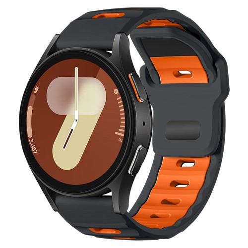 Wave-Pattern Dual-Color Silicone Strap for Samsung Galaxy Watch 7（GJB-1410）