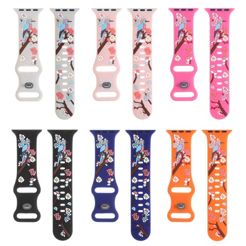 Epoxy Floral Silicone Band for Apple Watch（GJB-1414）