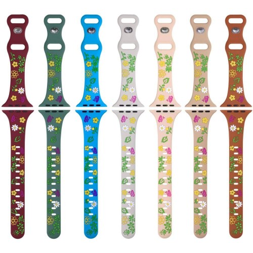 Creative Colorful Printed Silicone Strap for Apple Watch（GJB-1406）
