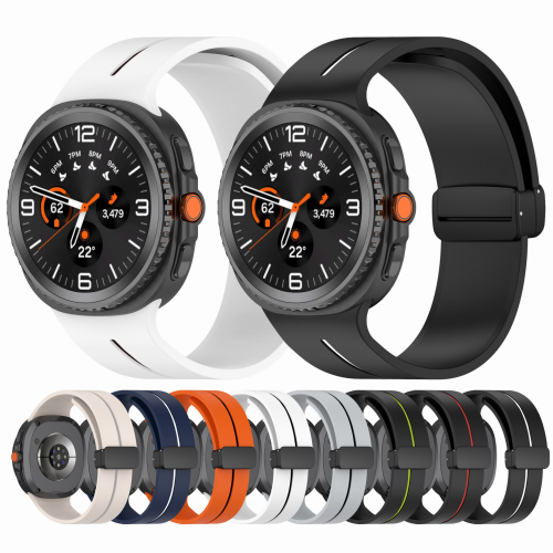 Folding Magnetic Oil-Filled Silicone Strap for Samsung Galaxy Watch 8/8 Classic（GJB-1403）